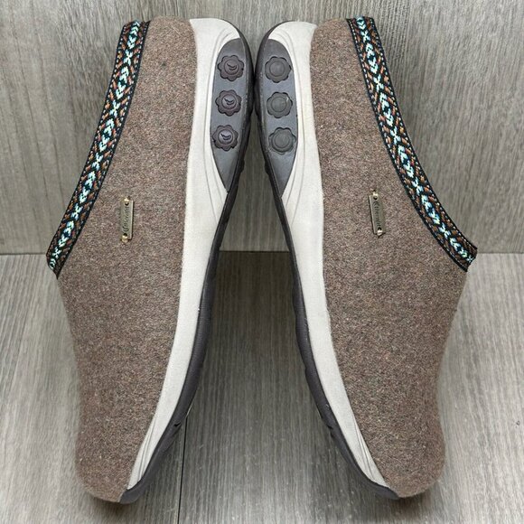 Therafit Heather Wool Clog Slipper Womens Sz 7.5 Comfort Cushioned Slip On Taupe - Picture 9 of 13